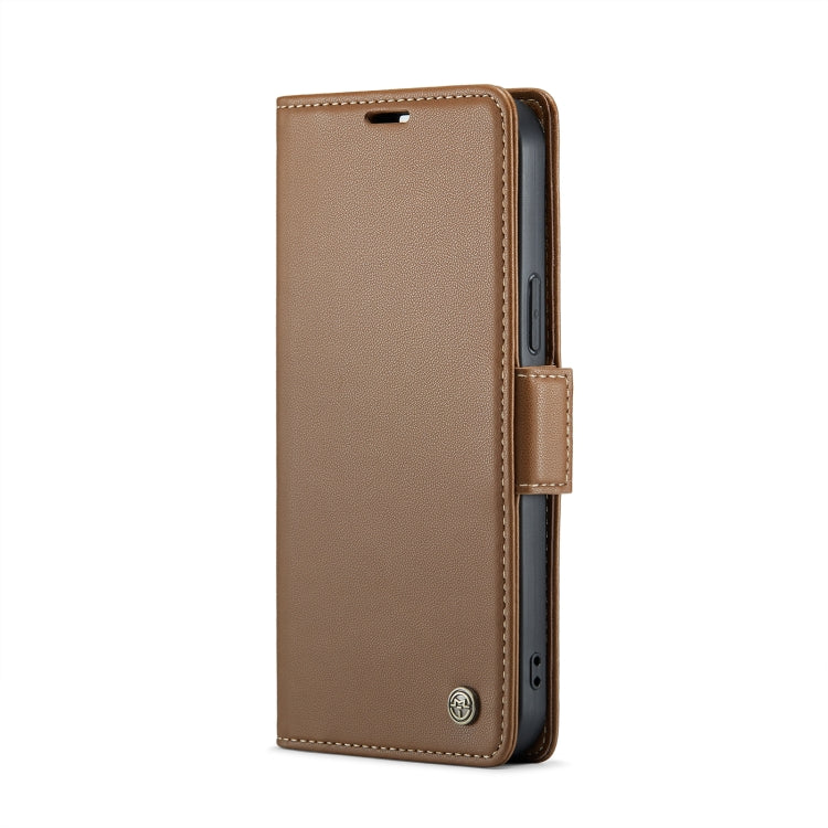 For iPhone 12 Pro Max CaseMe 023 Butterfly Buckle Litchi Texture RFID Anti-theft Leather Phone Case(Brown) - iPhone 12 Pro Max Cases by CaseMe | Online Shopping South Africa | PMC Jewellery