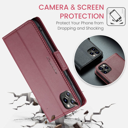 For iPhone 11 Pro CaseMe 023 Butterfly Buckle Litchi Texture RFID Anti-theft Leather Phone Case(Wine Red) - iPhone 11 Pro Cases by CaseMe | Online Shopping South Africa | PMC Jewellery