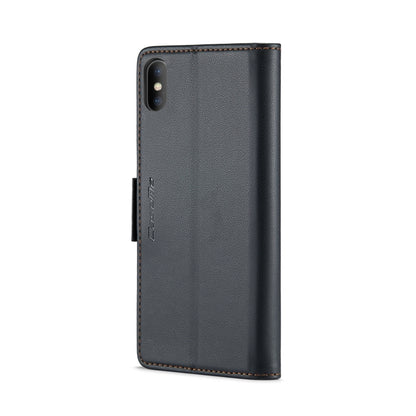 For iPhone XS Max CaseMe 023 Butterfly Buckle Litchi Texture RFID Anti-theft Leather Phone Case(Black) - More iPhone Cases by CaseMe | Online Shopping South Africa | PMC Jewellery