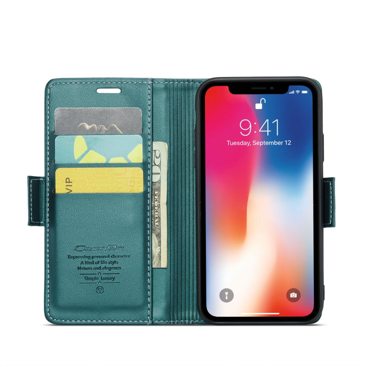 For iPhone XS Max CaseMe 023 Butterfly Buckle Litchi Texture RFID Anti-theft Leather Phone Case(Pearly Blue) - More iPhone Cases by CaseMe | Online Shopping South Africa | PMC Jewellery