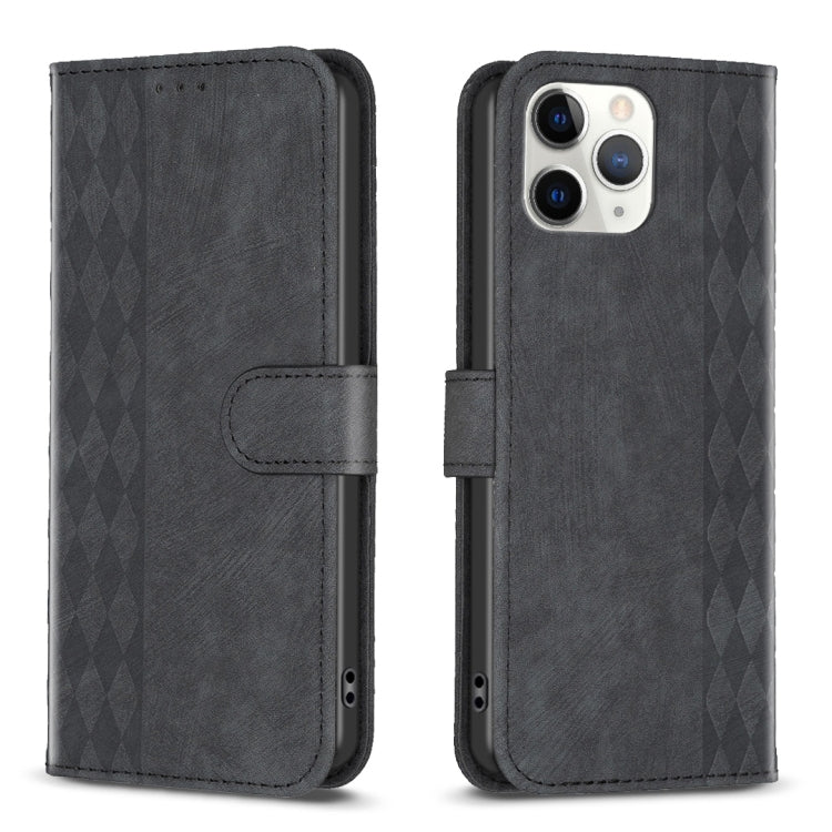 For iPhone 11 Pro Max Plaid Embossed Leather Phone Case(Black) - free shipping - PMC TechLife - Order now!