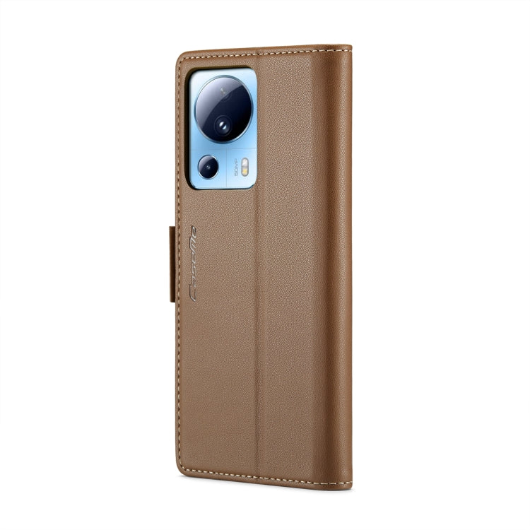 For Xiaomi 13 Lite CaseMe 023 Butterfly Buckle Litchi Texture RFID Anti-theft Leather Phone Case(Brown) - 13 Lite Cases by CaseMe | Online Shopping South Africa | PMC Jewellery