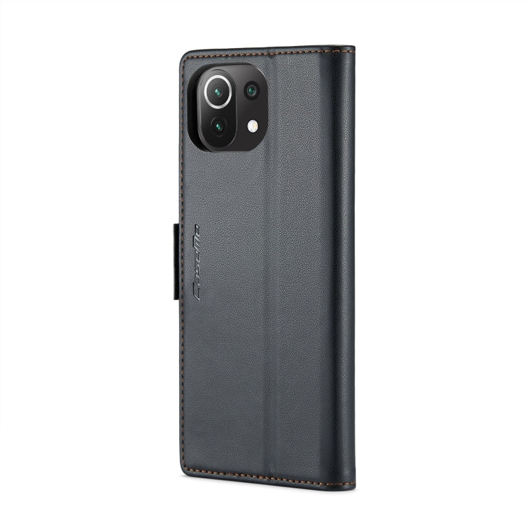 For Xiaomi Mi 11 Lite CaseMe 023 Butterfly Buckle Litchi Texture RFID Anti-theft Leather Phone Case(Black) - Xiaomi Cases by CaseMe | Online Shopping South Africa | PMC Jewellery