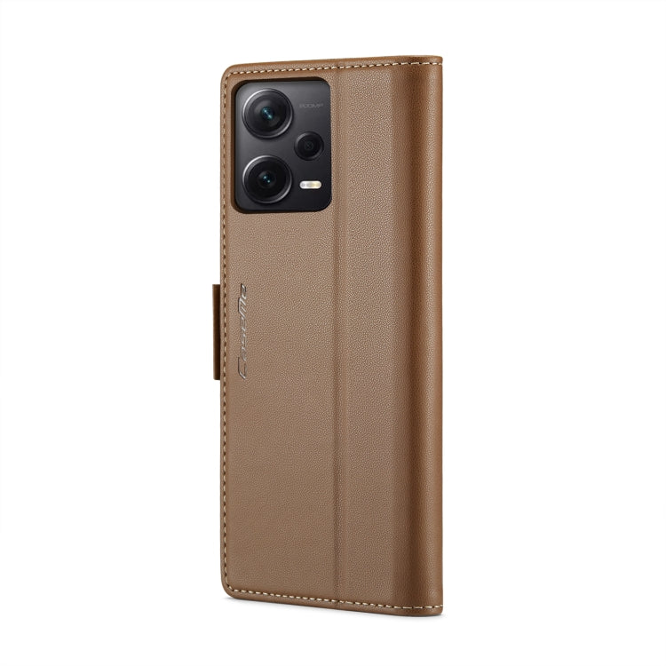 For Xiaomi Redmi Note 12 Pro+ 5G Global CaseMe 023 Butterfly Buckle Litchi Texture RFID Anti-theft Leather Phone Case(Brown) - Xiaomi Cases by CaseMe | Online Shopping South Africa | PMC Jewellery | Buy Now Pay Later Mobicred