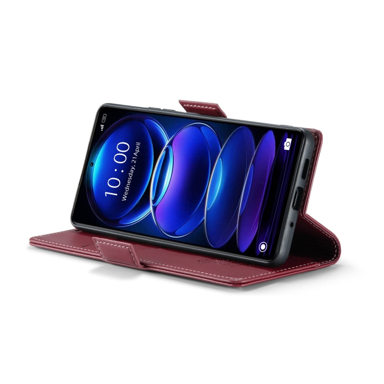 For Xiaomi Redmi Note 12 Pro+ 5G Global CaseMe 023 Butterfly Buckle Litchi Texture RFID Anti-theft Leather Phone Case(Wine Red) - Note 12 Pro+ Cases by CaseMe | Online Shopping South Africa | PMC Jewellery