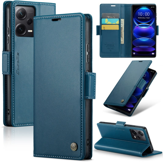 For Xiaomi Redmi Note 12 Pro+ 5G Global CaseMe 023 Butterfly Buckle Litchi Texture RFID Anti-theft Leather Phone Case(Blue) - Xiaomi Cases by CaseMe | Online Shopping South Africa | PMC Jewellery | Buy Now Pay Later Mobicred