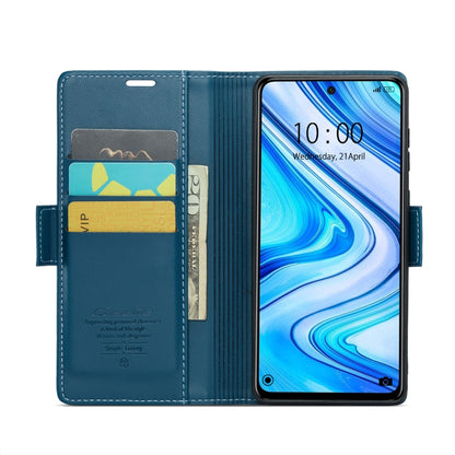 For Xiaomi Redmi Note 9S/Note 9 Pro/Note 9 Pro Max CaseMe 023 Butterfly Buckle Litchi Texture RFID Anti-theft Leather Phone Case(Blue) - Xiaomi Cases by CaseMe | Online Shopping South Africa | PMC Jewellery