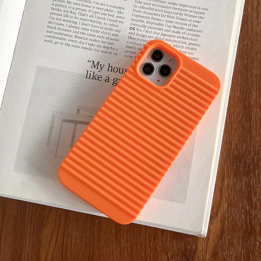 For iPhone 14 Stripe Pattern Cooling TPU Phone Case(Orange) - iPhone 14 Cases by PMC Jewellery | Online Shopping South Africa | PMC Jewellery