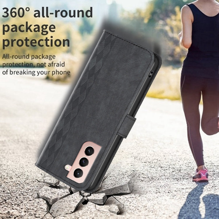 For Samsung Galaxy S21+ 5G Plaid Embossed Leather Phone Case(Black) - free shipping - PMC TechLife - Order now!