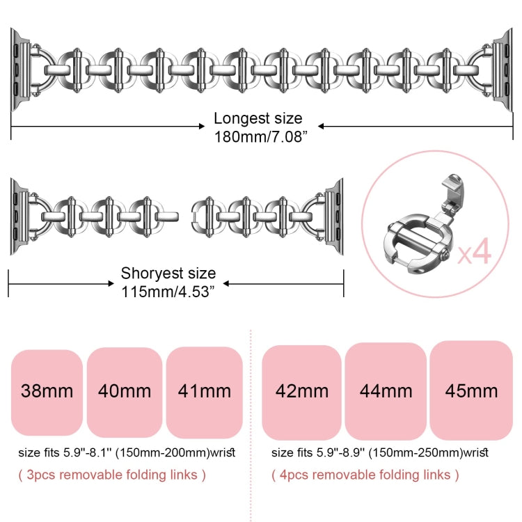 Ladder Buckle Metal Watch Band For Apple Watch 8 41mm(Silver) - Watch Bands by PMC TechLife | Online Shopping South Africa | PMC TechLife