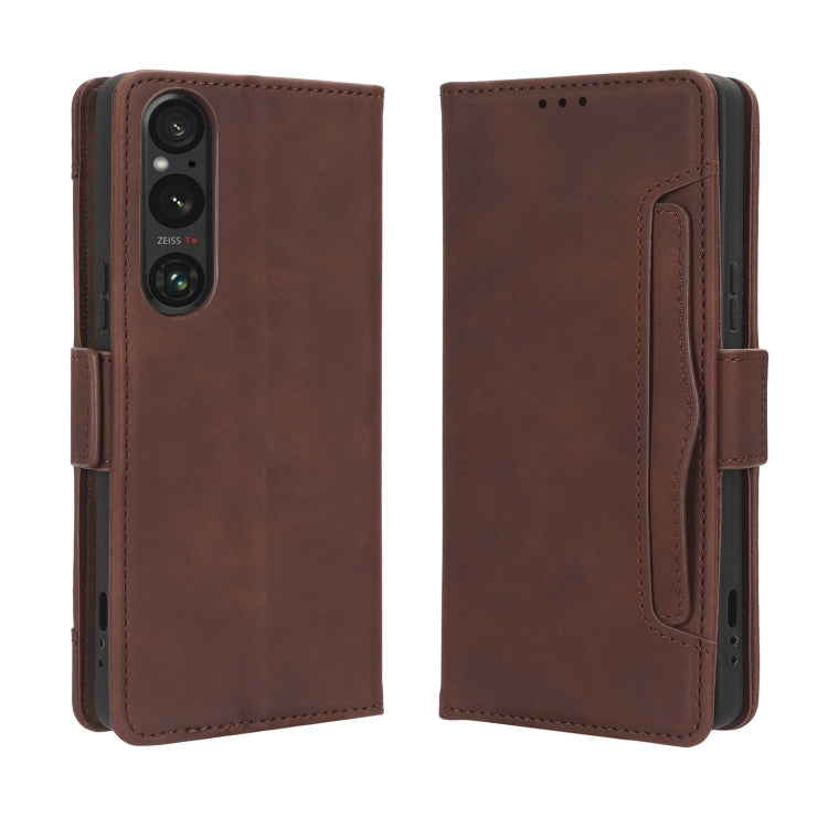 For Sony Xperia 1 V Skin Feel Calf Texture Card Slots Leather Phone Case(Brown) - free shipping - PMC TechLife - Order now!