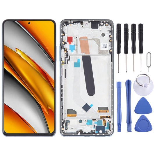 OLED LCD Screen For Xiaomi Poco F3 Digitizer Full Assembly with Frame(Blue) - LCD Screen by PMC Jewellery | Online Shopping South Africa | PMC Jewellery