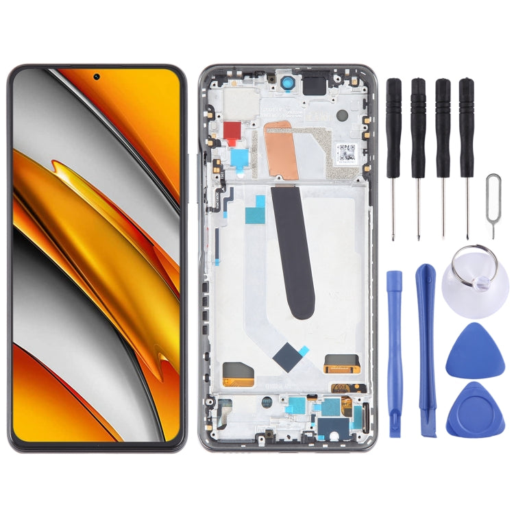 OLED LCD Screen For Xiaomi Poco F3 Digitizer Full Assembly with Frame(Black) - free shipping - PMC TechLife - Order now!