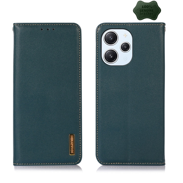 For Xiaomi Redmi 12 KHAZNEH Nappa Top Layer Cowhide Leather Phone Case(Green) - Xiaomi Cases by PMC TechLife | Online Shopping South Africa | PMC TechLife