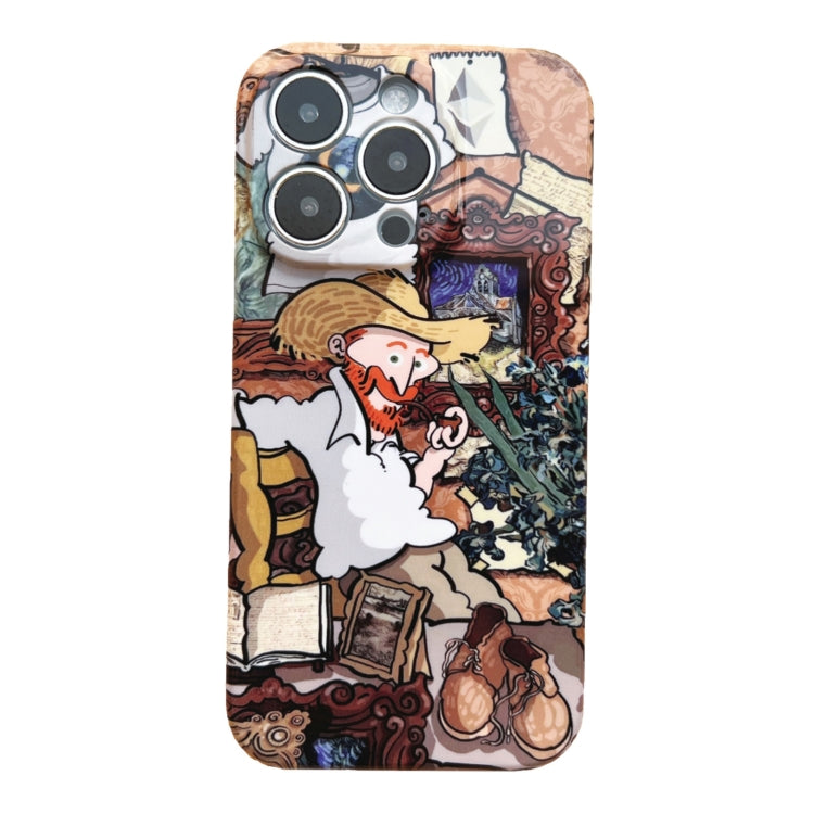 For iPhone 14 Precise Hole Oil Painting Pattern PC Phone Case(Tobacco Pipe) - iPhone 14 Cases by PMC Jewellery | Online Shopping South Africa | PMC Jewellery