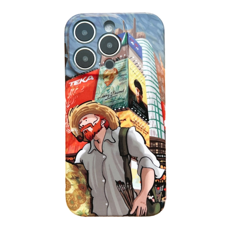 For iPhone 12 Pro Max Precise Hole Oil Painting Pattern PC Phone Case(Edifice) - iPhone 12 Pro Max Cases by PMC TechLife | Online Shopping South Africa | PMC TechLife