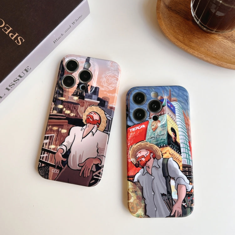 For iPhone 12 Pro Precise Hole Oil Painting Pattern PC Phone Case(Puppy) - iPhone 12 / 12 Pro Cases by PMC TechLife | Online Shopping South Africa | PMC TechLife