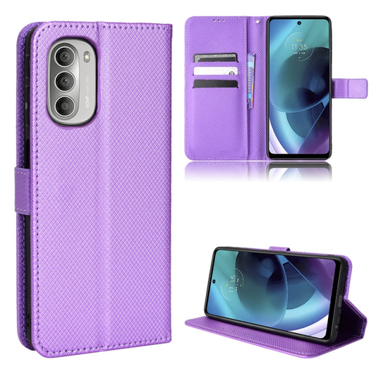 For Motorola Moto G52J 5G Diamond Texture Leather Phone Case(Purple) - Motorola Cases by PMC Jewellery | Online Shopping South Africa | PMC Jewellery