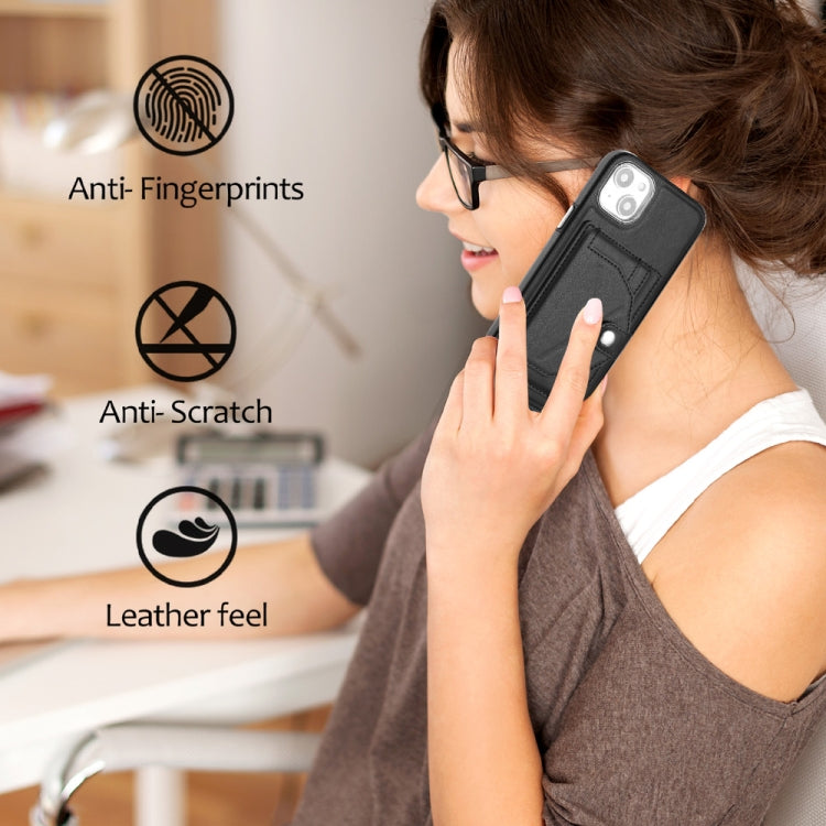 For iPhone 14 Plus Shockproof Leather Phone Case with Card Holder(Black) - free shipping - PMC TechLife - Order now!