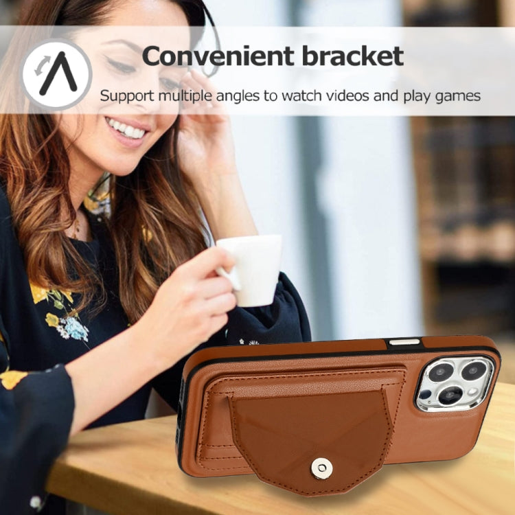 For iPhone 13 Pro Max Shockproof Leather Phone Case with Card Holder(Brown) - free shipping - PMC TechLife - Order now!