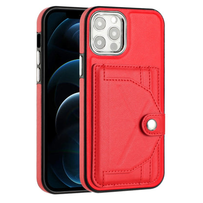 For iPhone 12 / 12 Pro Shockproof Leather Phone Case with Card Holder(Red) - iPhone 12 / 12 Pro Cases by PMC Jewellery | Online Shopping South Africa | PMC Jewellery