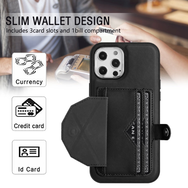 For iPhone 12 Pro Max Shockproof Leather Phone Case with Card Holder(Black) - free shipping - PMC TechLife - Order now!