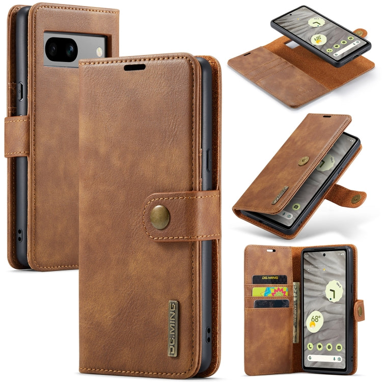 For Google Pixel 7A DG.MING Crazy Horse Texture Detachable Magnetic Leather Phone Case(Brown) - Google Cases by DG.MING | Online Shopping South Africa | PMC Jewellery