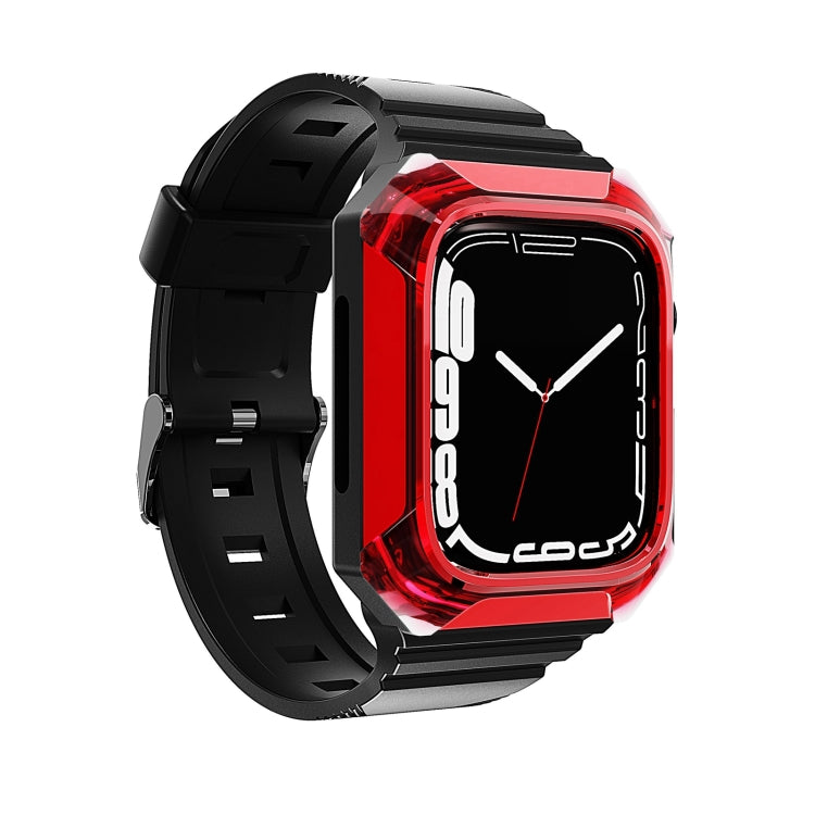 Armor Case Integrated TPU Watch Band For Apple Watch 8 41mm(Red) - Watch Bands by PMC TechLife | Online Shopping South Africa | PMC TechLife