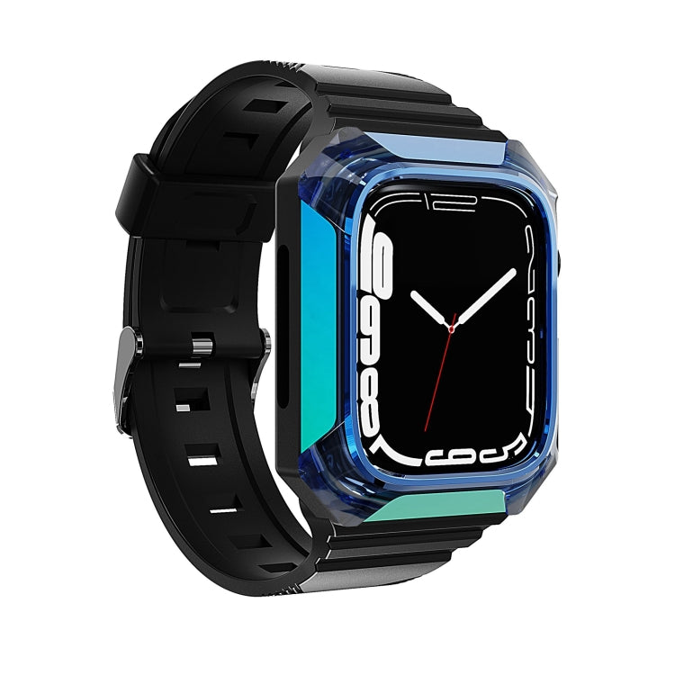 Armor Case Integrated TPU Watch Band For Apple Watch 9 45mm(Blue) - Watch Bands by PMC TechLife | Online Shopping South Africa | PMC TechLife