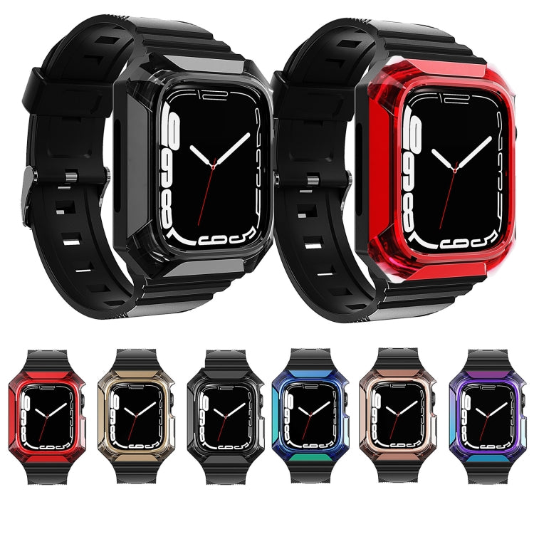 Armor Case Integrated TPU Watch Band For Apple Watch 7 41mm(Black) - Watch Bands by PMC TechLife | Online Shopping South Africa | PMC TechLife