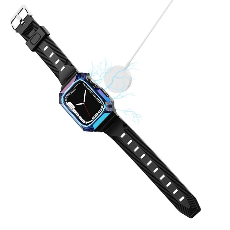 Armor Case Integrated TPU Watch Band For Apple Watch SE 2023 44mm(Black) - Watch Bands by PMC TechLife | Online Shopping South Africa | PMC TechLife