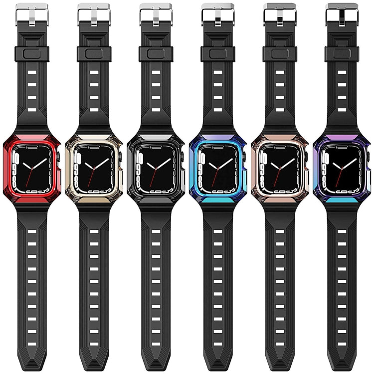 Armor Case Integrated TPU Watch Band For Apple Watch SE 44mm(Black) - Watch Bands by PMC TechLife | Online Shopping South Africa | PMC TechLife