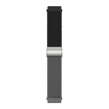 22mm Buckle Braided Nylon Watch Band(Black Grey) - 22mm Bands by PMC Jewellery | Online Shopping South Africa | PMC Jewellery