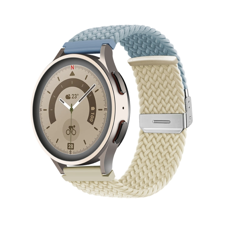 22mm Buckle Braided Nylon Watch Band(Cyan Blue Starlight) - 22mm Bands by PMC TechLife | Online Shopping South Africa | PMC TechLife
