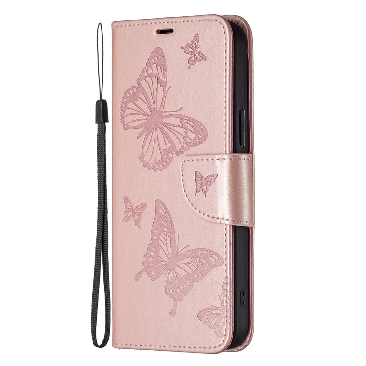 For Xiaomi Redmi Note 12S 4G / Note 11 Two Butterflies Embossing Leather Phone Case(Rose Gold) - free shipping - PMC TechLife - Order now!
