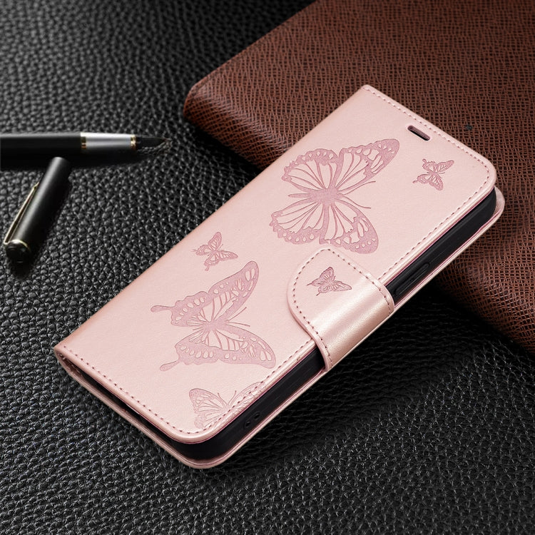 For Xiaomi Redmi Note 12S 4G / Note 11 Two Butterflies Embossing Leather Phone Case(Rose Gold) - free shipping - PMC TechLife - Order now!