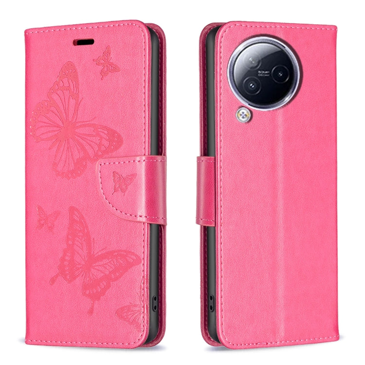 For Xiaomi Civi 3 5G Two Butterflies Embossing Leather Phone Case(Rose Red) - Xiaomi Cases by PMC Jewellery | Online Shopping South Africa | PMC Jewellery