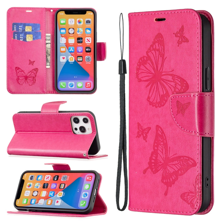 For Xiaomi Redmi 12 4G Two Butterflies Embossing Leather Phone Case(Rose Red) - free shipping - PMC TechLife - Order now!