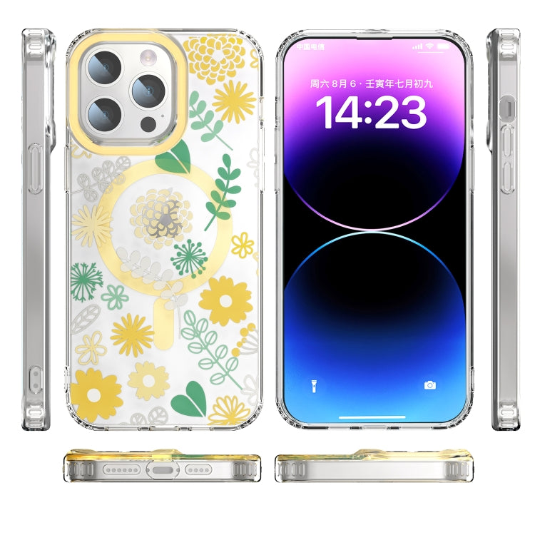 For iPhone 14 Pro Max MagSafe Magnetic TPU Phone Case(Yellow Chrysanthemum) - free shipping - PMC TechLife - Order now!