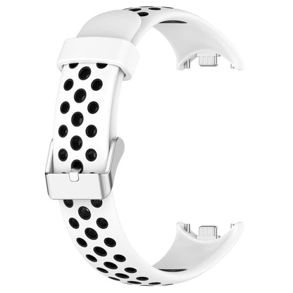 For Xiaomi Mi Band 8 Two-color Steel Plug Silicone Watch Band(White Black) - Watch Bands by PMC Jewellery | Online Shopping South Africa | PMC Jewellery