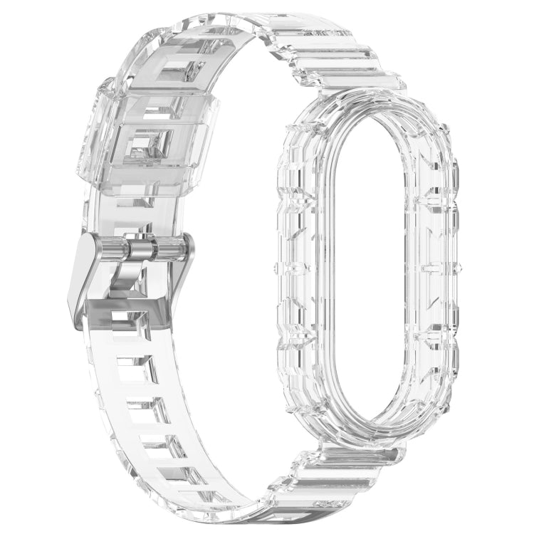 For Xiaomi Mi Band 8 Integrated Transparent Silicone Watch Band(White) - Watch Bands by PMC Jewellery | Online Shopping South Africa | PMC Jewellery