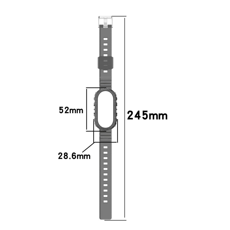 For Xiaomi Mi Band 8 Integrated Transparent Silicone Watch Band(Black) - Watch Bands by PMC TechLife | Online Shopping South Africa | PMC TechLife