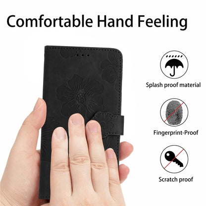 For Xiaomi 13 Flower Embossing Pattern Leather Phone Case(Black) - 13 Cases by PMC Jewellery | Online Shopping South Africa | PMC Jewellery