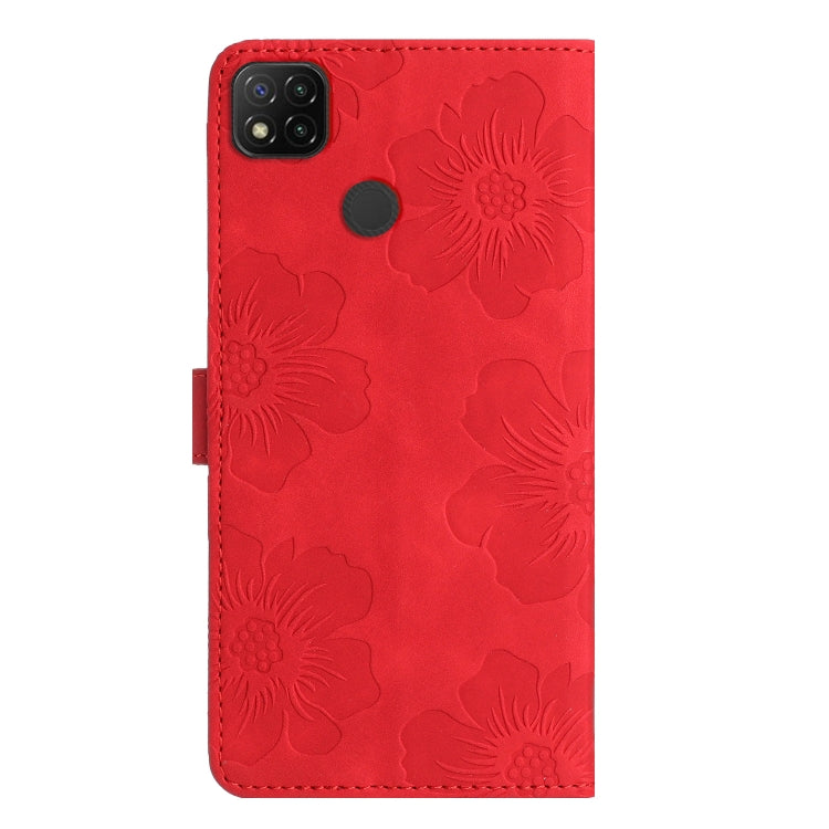 For Xiaomi Redmi 9C Flower Embossing Pattern Leather Phone Case(Red) - free shipping - PMC TechLife - Order now!
