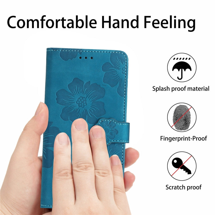For Xiaomi Redmi 10C Flower Embossing Pattern Leather Phone Case(Blue) - free shipping - PMC TechLife - Order now!