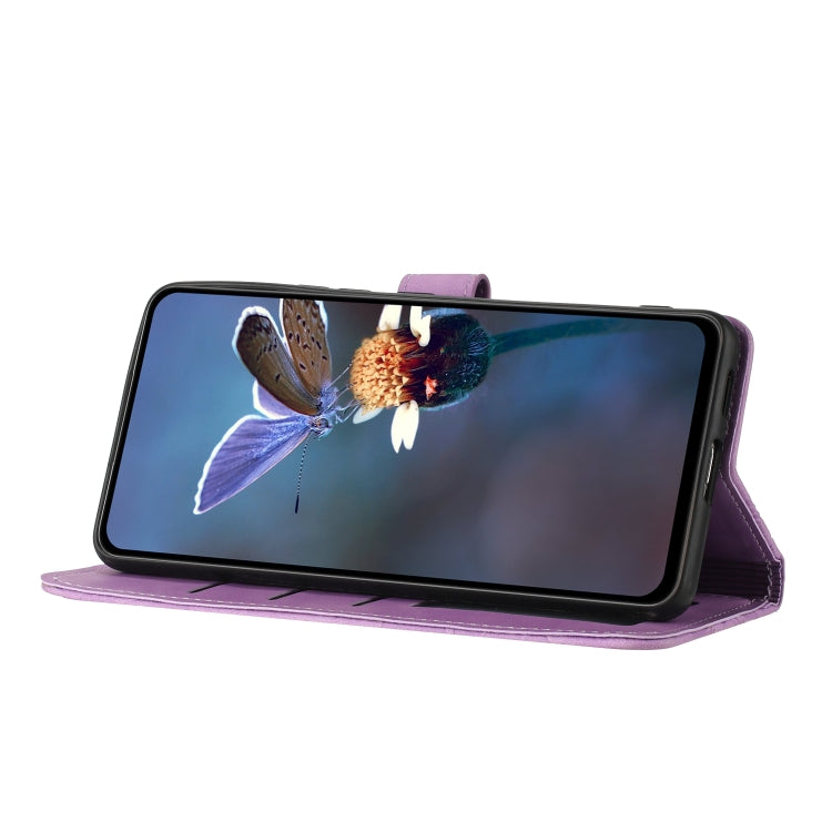 For Xiaomi Redmi Note 11 Pro 5G Global Flower Embossing Pattern Leather Phone Case(Purple) - free shipping - PMC TechLife - Order now!