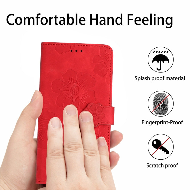 For Xiaomi Redmi Note 12 Pro 5G Flower Embossing Pattern Leather Phone Case(Red) - free shipping - PMC TechLife - Order now!