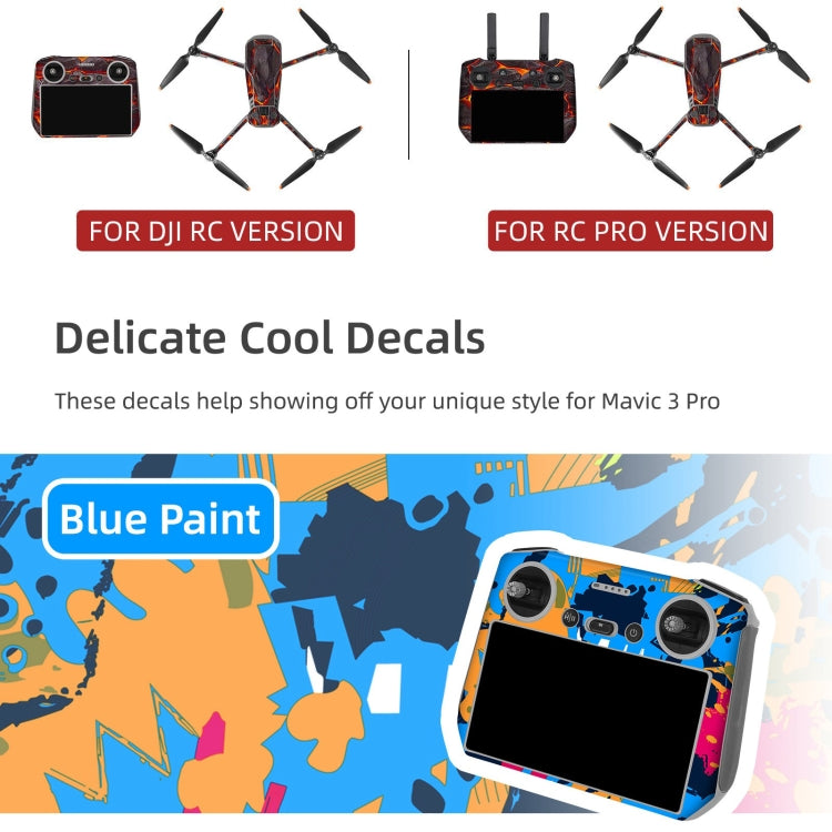 For DJI Mavic 3 Pro / RC Pro Sunnylife Drone Body Remote Control Decorative Stickers Set(Lava Black) - Stickers by Sunnylife | Online Shopping South Africa | PMC TechLife