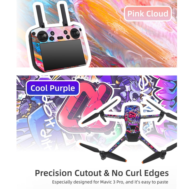 For DJI Mavic 3 Pro / RC Pro Sunnylife Drone Body Remote Control Decorative Stickers Set(Cool Purple) - Stickers by Sunnylife | Online Shopping South Africa | PMC Jewellery