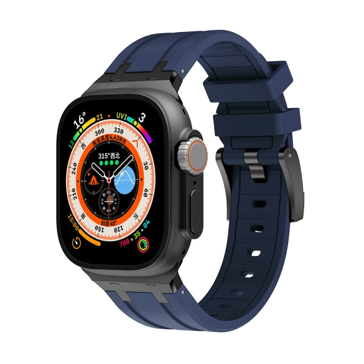 AP Silicone Watch Band For Apple Watch Ultra 49mm(Black Blue) - Watch Bands by PMC TechLife | Online Shopping South Africa | PMC TechLife
